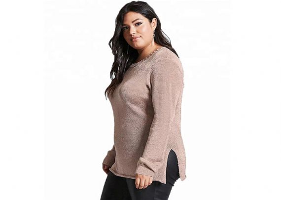 Ropa de talla grande para mujer Tops Diseño de longitud regular Color rosa Atractivo