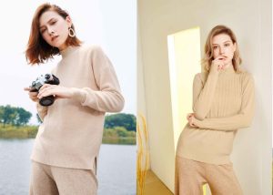 Crew Neck Bespoke Makers 100% Pure Cashmere Sweater For Women Autumn Wear