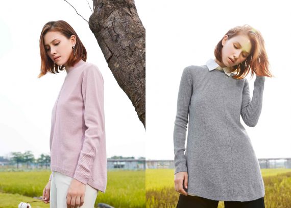 Suéter de cachemir 100% puro con cuello redondo a medida para mujer, ropa de otoño