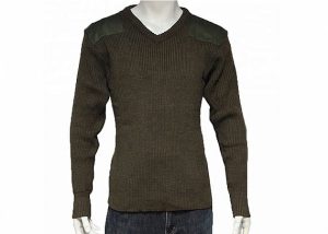 Olive Green Long Sleeve Pullover Military Uniform Sweater