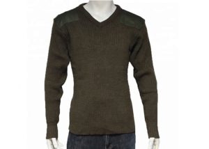 Olive Green Long Sleeve Pullover Military Uniform Sweater