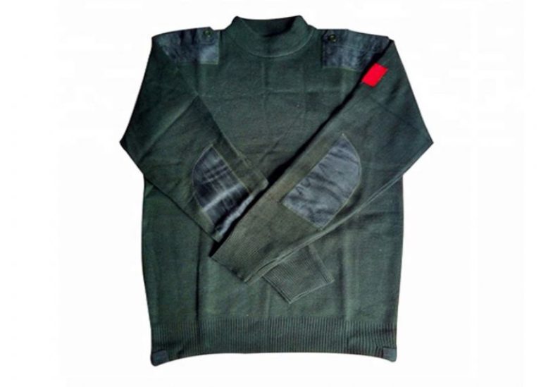 Thick Mercerized Cotton Round Neck Military Commando Sweater