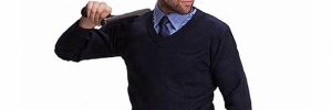 Navy Blue Security Military Uniform Sweater Pullover In Wool And Polyester Material