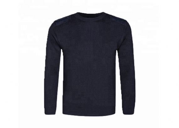 Jersey del suéter del uniforme militar de la seguridad de los azules marinos en material de las lanas y del poliéster