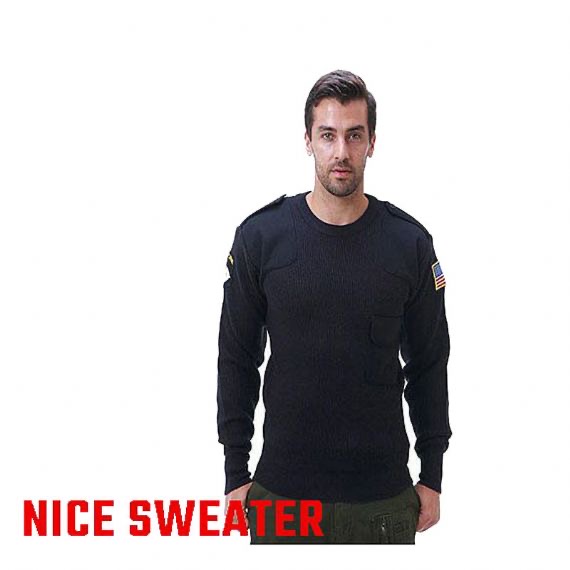 Spandex Cotton Navy Oliver Green Military Sweater