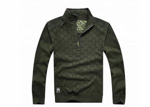 High Neck Knitting Military Uniform Sweater Plaid Pattern Anti UV For Men
