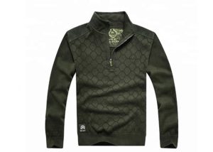 High Neck Knitting Military Uniform Sweater Plaid Pattern Anti UV For Men