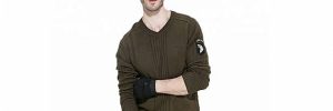 British Style Military Uniform Sweater V Neck Knitted Comfortable For Touch Skin