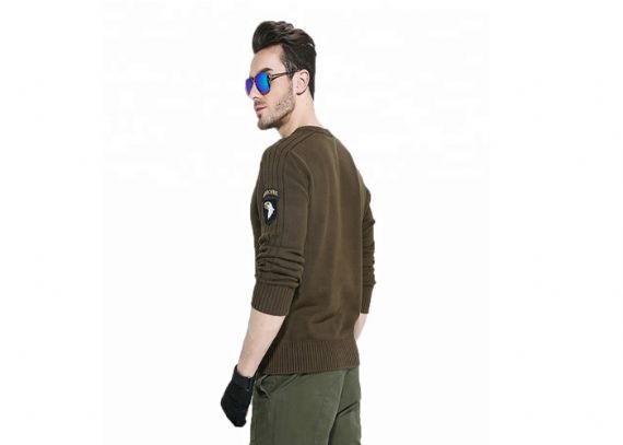 Cuello en V del suéter del uniforme militar del estilo británico hecho punto cómodo para la piel del tacto