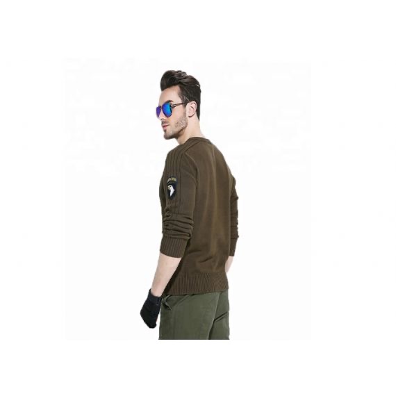 Cuello en V del suéter del uniforme militar del estilo británico hecho punto cómodo para la piel del tacto