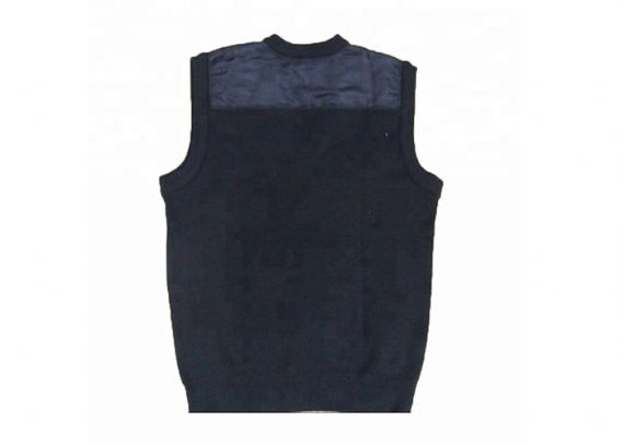 Chaleco tipo jersey sin mangas militar de algodón azul marino