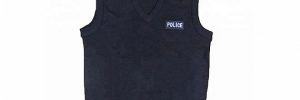 Navy Cotton Military Sleeveless Sweater Vest
