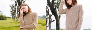 Tailored Jacquard Pattern O Neck Cashmere Sweater Womens Anti - Pilling Breathable