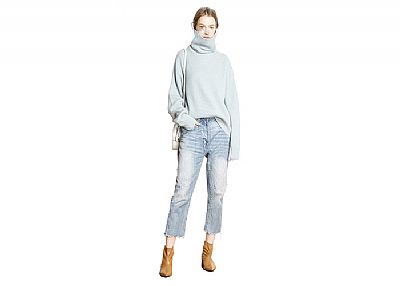 Plain Camel Cashmere Sweater High Neck Coarse Wool Jumper Angora Material For Ladies