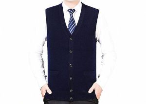 Mens 100% Pure Cashmere Sweaters Casual Value Sweater Vest ODM / OEM Accepted