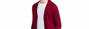 V Neck Cashmere Cardigan Sweater , Cashmere Cardigan Mens Customized Logo
