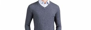 100% Pure Cashmere Sweaters V Neck Men Pullover Breathable Business Style