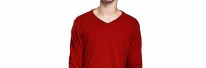 Minimalistic V Neck Cashmere Sweater , Mens Cashmere Jumpers Plain Jacquard