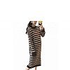 Wool Cotton Women Striped Maternity Knit Sweater Dresses With O Neck Collar