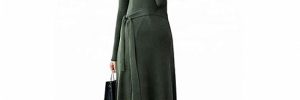 Thick Round Neck Winter Maternity Dresses A - Line Silhouette For Office