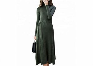 Thick Round Neck Winter Maternity Dresses A - Line Silhouette For Office