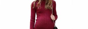 High Neck Casual Knit Maternity Sweater