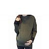 Suéter de punto de maternidad de manga larga Cuello redondo Estilo de color natural Anti UV