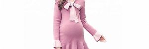 Korean Style Womens Maternity Clothes, Pregnancy Sweaters Ruffles Decoration