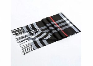Elegant Scottish Warm Winter Accessories Acrylic Cashmere Men ‘ S Plaid Scarf Tassel