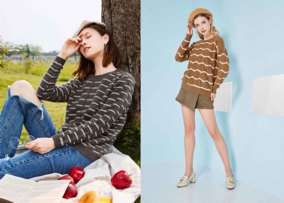 Suéteres hechos a medida de Lady Clothier Suéter de cachemir 100% puro en intarsia a medida