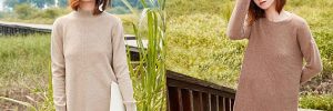 Warm Style Tailored Elegant Rib Custom Sweaters Bespoke Long Cashmere Dress