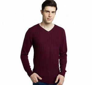 Casual S - 2XL Size Black V Neck Cable Knitted Jumper Sweater Mens For Spring