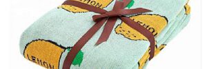 Pure Cotton Lemon Pattern Custom Baby Blankets For Sleeping And Outdoor