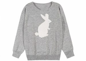 Intasia Womens Knit Sweater Animal Rabbit Pattern Anti - Shrinkage Pullover