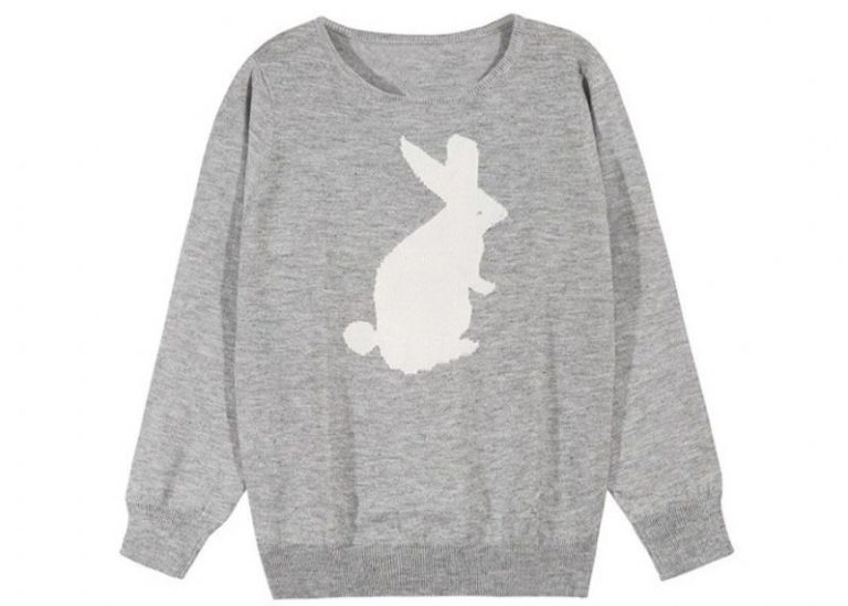 Intasia Womens Knit Sweater Animal Rabbit Pattern Anti – Shrinkage Pullover