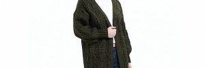 Cotton Longer Cardigan Womens Knit Sweater Jacquad Pattern Customized Size