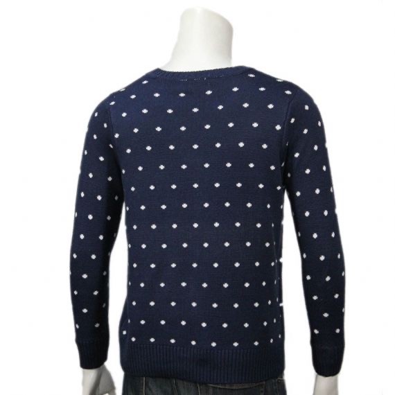 Custom 12gg Acrylic Jacquard Knitted Mens Snowman Christmas Sweater