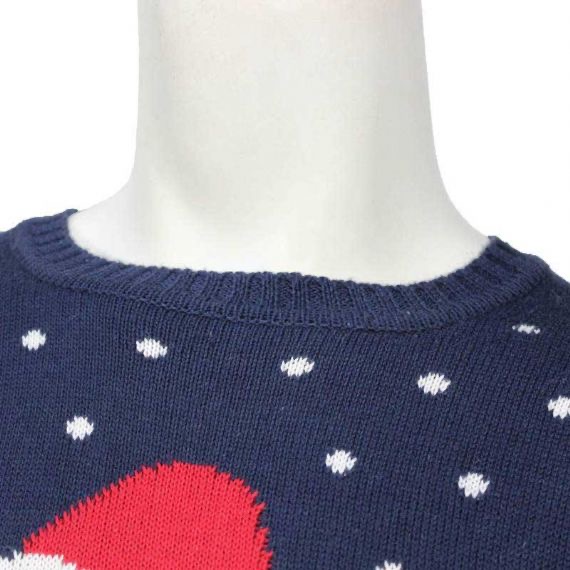 Custom 12gg Acrylic Jacquard Knitted Mens Snowman Christmas Sweater