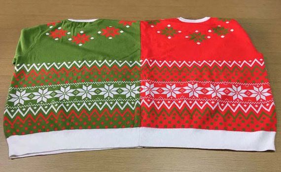 Suéter navideño gemelo de dos cabezas para fiesta