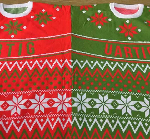 Suéter navideño gemelo de dos cabezas para fiesta