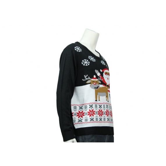 Mens Santa And Reindeer Christmas Sweater