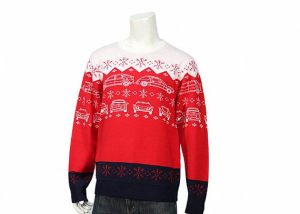 Custom Knitting Jacquard Car Patterns Snowflake Acrylic Christmas Jumper For Men