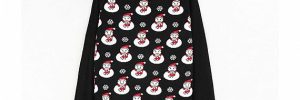 Black Color Xmas Girls Ugly Christmas Sweater Custom Made Santa Claus Pattern