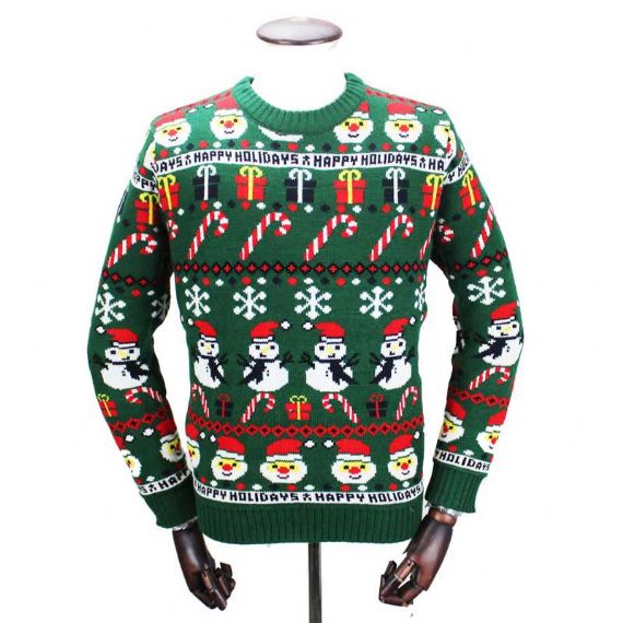 Lindo suéter de patinação de Papai Noel