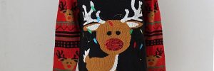 Cute Santa Skating Holiday Sweater