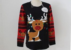 Cute Santa Skating Holiday Sweater