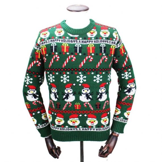 Lindo suéter de patinação de Papai Noel