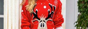 100% Acrylic Navy Women Xmas Sweater