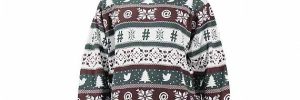 Pure Cotton Full Jacquard Knitted Mens Ugliest Sweater