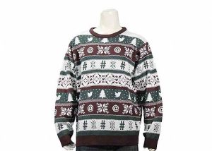 Pure Cotton Full Jacquard Knitted Mens Ugliest Sweater